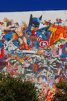Mur peint "Les Héros de la BD"